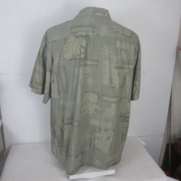 Batik Bay Men Hawaiian camp shirt p2p 27" 2XL aloha luau tropical cotton green - Picture 5 of 9